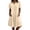 Beige, variant on Womens Casual Button Down Dress, Loose Flowy Short Sleeve Tunic Dress, Elegant Work Office Vacation Dress with Pockets, S-2XL