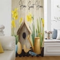 thumbnail image 5 of Spring Sheer Curtains 72 Inches Long, Brown Vintage Birds Cages Eggs Flowers Herbs Light Filering Curtains, Breathable Simi Curtain Privacy Drapes for Living Room Bedroom Lightweight Window Treatment, 5 of 9