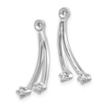 thumbnail image 3 of 14k White Gold 2-Stone Dangle 1/8 CT I1 Diamond Earring Jackets, 3 of 5