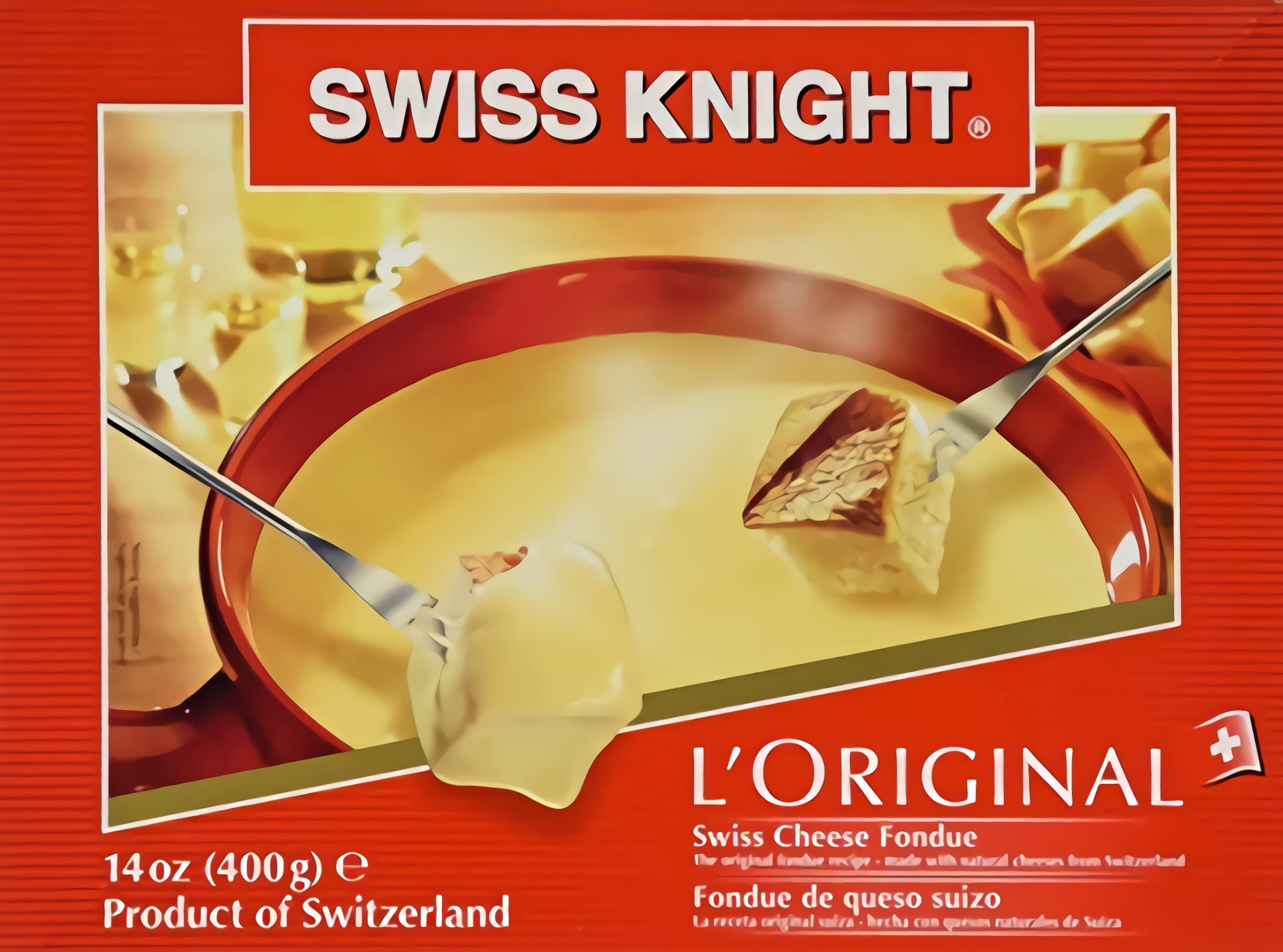 Swiss Knight, Fondue Cheese, 14 Oz, Red, Ready in Minutes