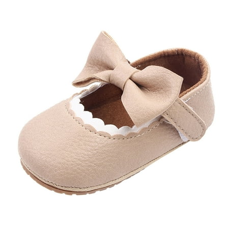 

XINSHIDE Shoes Infant Toddler Girls Bowknot Princess Wedding Party Shoes Infant Rubber Sole Crib Shoes For First Walkers Walking Toddler Walking Shoes