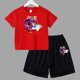 thumbnail image 3 of Conjunto de 2 piezas de camiseta y pantalones cortos de algodón para adolescentes y niños, juego de lucha, ropa deportiva de manga corta de verano para niño y niña, 3 of 5