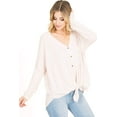 thumbnail image 4 of Wish List Women's Oversize Layering Button Down Knit Top (Natural, M/L), 4 of 4
