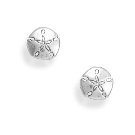 Sterling Silver Sand Dollar Stud Earrings - Made in the USA