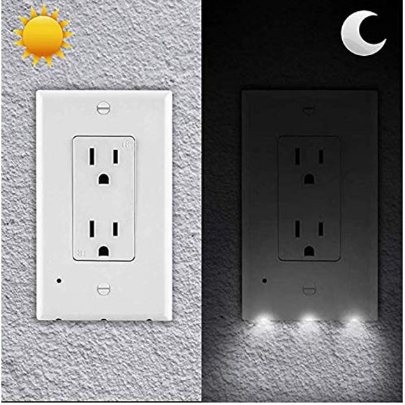 GuideLight Veilleuse LED Plaque de Couverture de Prise Murale - pour Prises Électriques Décoratives (Lot de 6)