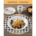thumbnail image 3 of 15 Inch Round Placemats Set of 6, Easter Non Slip Heat Insulation PP Table Mats, Vintage Gnomes Bunny Eggs Black Buffalo Plaid Washable Place Mats for Kitchen Dining Party Table Decor, 3 of 7