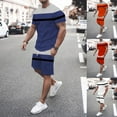 thumbnail image 5 of Vedolay Short Outfits For Men Mens Shorts Sets Print Short Sleeve Polo Shirts and Shorts 2 Piece Outfits for Men,Blue 3XL, 5 of 5
