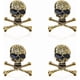 thumbnail image 1 of 4 broches y prendedores góticos plateados y dorados con forma de calavera y tibias cruzadas, estilo punk, de aleación. Ideales para decorar abrigos, chaquetas y otros atuendos de hombre y mujer., 1 of 9