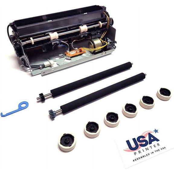 USA Printer 56P1409-USA (39V2640) Maintenance Kit for Lexmark T630 T632 X630 X632 | Dell M5200n W5300n | IBM Infoprint 1332 1352 with 56P2542 Fuser, Transfer/Charge Roller & 3 Sets of Rollers (110V)