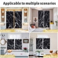 thumbnail image 6 of Black Marble Kitchen Curtains 72 Inch Length, Vintage Minimalism White Abstract Texture Grommet Top Bedroom Living Room Curtains, Light Filtering Cafe Curtain Drapes 2 Panels Set 104''x72'', 6 of 9