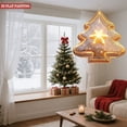 thumbnail image 4 of Metal Hanging Christmas Tree Wind Spinner - Festive Garden Decoration with Concentric Circle Design and Star Accent for Holiday Cheer, 4 of 7