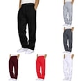 thumbnail image 2 of Dpytoraw Men's Solid Color Straight Leg Pants Drawstring Casual Workout Trousers Gray L, 2 of 5