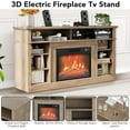 thumbnail image 4 of ChaoLink 58" Fireplace TV Stand for TVs up to 65"， Rustic Entertainment Center with 23" Electric Fireplace, Remote Control, Sliding Barn Doors & Storage Shelves for Living Room, 4 of 7