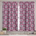 thumbnail image 2 of Ambesonne Floral Valance & Curtain, Psychedelic Trippy Blossom, 55"x36", Eggplant Cadet Blue, 2 of 7
