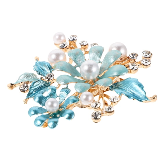Raindrops Multi-Color Duckbill Hair Clip with Rhinestone Flower for Secure Hold and Elegant Style, Perfect for Women and Girls