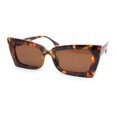 thumbnail image 2 of Womens Narrow Rectangle Square Cat Eye Mod Plastic Sunglasses Tortoise - Brown, 2 of 4