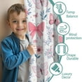 thumbnail image 3 of Blackout Kids Curtains,Pink Butterfly Star Floral Peach Pattern Childrens Insulated Curtains Set Of 2,Bedroom Essentials,Toddler Room Decor 42"x54", 3 of 5