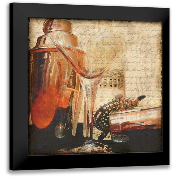 Wolk, Lisa 12x12 Black Modern Framed Museum Art Print Titled - Vintage Martini