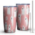 thumbnail image 2 of 20oz Tumblers Halloween Ghosts with Boo Stainless Steel Vacuum Insulated Double Wall Travel Tumbler Cups Mug with Lid and Straw,Cleaning Brush for Cold & Hot Drinks, 2 of 7