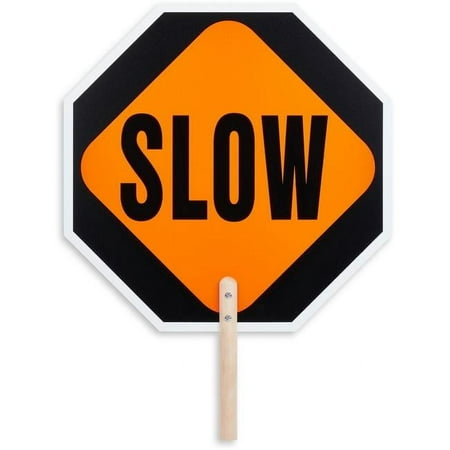UPC: 0797742175300 | Tatco TCO17530 0.2 x 18 in. Stop & Slow 2-Sided Handheld Sign