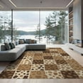 thumbnail image 2 of ODIKA 8'x10' Washable Area Rug Print Spotted Mosaic Tonal Patchwork Blocks Brindle Bold Cow Flowing Dynamic for King Size Bedroom Under Bed, Master Suite, Non-Shedding, Easy Care, 2 of 7