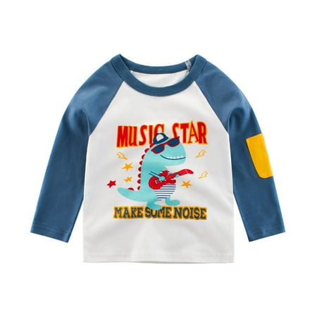 

Sleeve Shirt Tops Kids Clothes Boys Long Toddler Print Baby Cartoon Letter Boys Tops