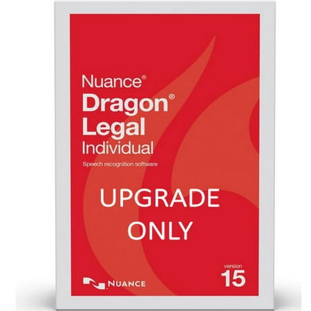 Nuance SN-A589A-RD0-15.0 Dragon Legal Individual Version 15 Upgrade from Legal 13 or 14 - Upgrade Only Electronic