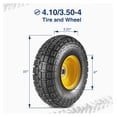 thumbnail image 5 of Exlonjet 10 Inch Solid Rubber Tires 4.10 3.50-4 Flat Tire 4.10/3.50-4 Tire and Wheel, 2.25" Offset Hub, 5/8" Bearings, for Hand Truck, Trolley, Garden Cart, Lawn Mower, Garden Wagon, Wheelbarrow, 5 of 6