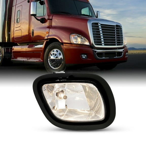 AKKON - Fit 2008-2017 Freightliner Cascadia Class 8 Truck Front Bump Fog Light Lamp Chrome OE Design Passenger Side