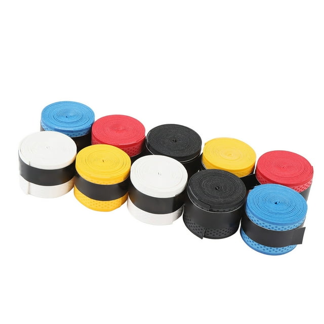 Tennis Racquet Overgrip, Super Absorbent Dry Feeling 110cm Long 0.6mm Thick 10PCS Badminton Racket Overgrip for Canes