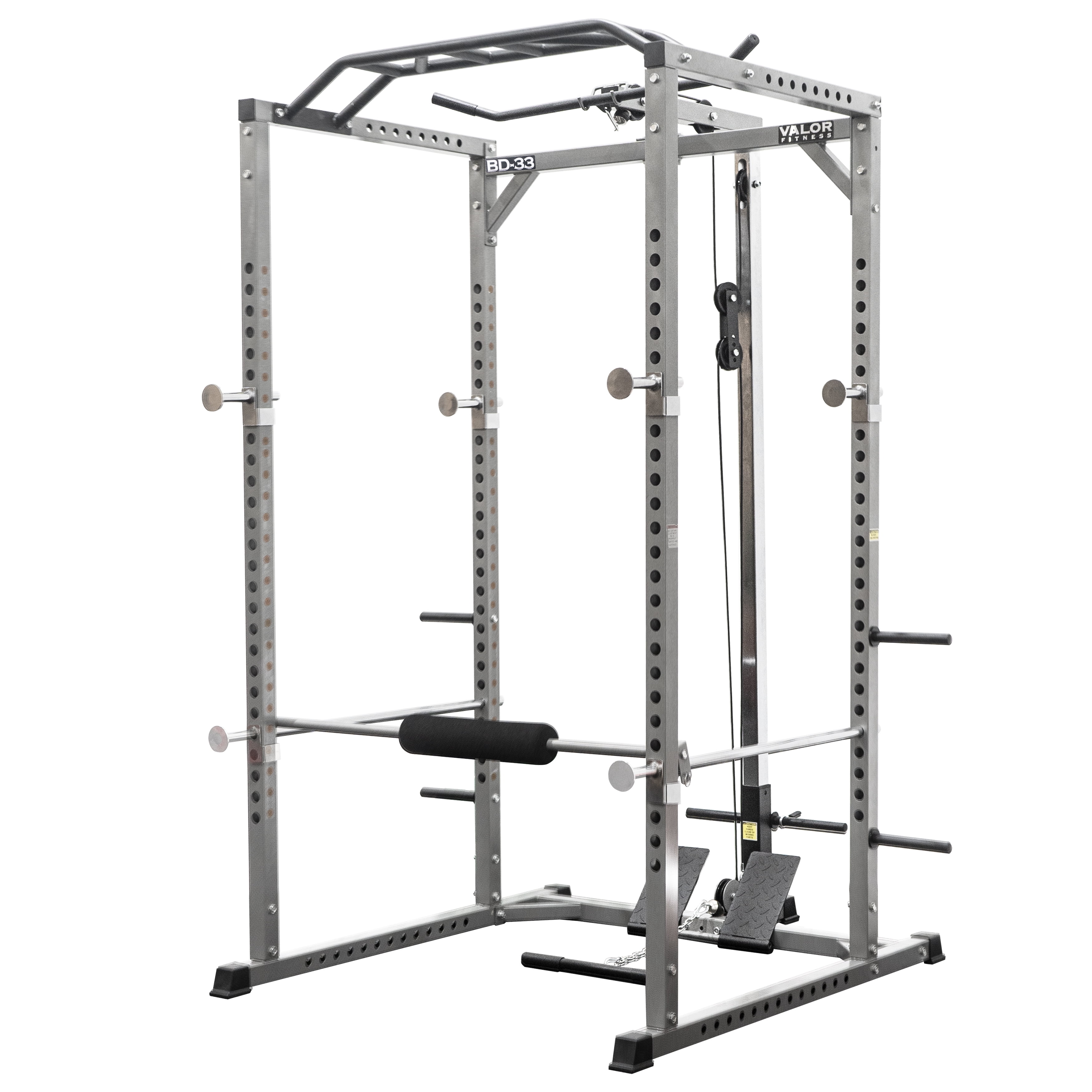 Valor Fitness BD 33BL Heavy Duty Power Cage w Multi Grip Chin Up Bar and Lat Pull Attachment