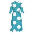 thumbnail image 6 of Feancey Summer Plus Size Dresses for Women 3/4 Sleeve Button Lapel Maxi Dress Casual Polka Dot Print Long Dresses Flowy Loose Dress with Tie Bow, 6 of 6