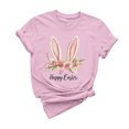 thumbnail image 2 of UPPADA Easter Femmes Oeufs Imprimé T-Shirts Heureux Easter Graphique Bunny Lapin Mignon T-Shirts Manches Courtes Décontracté Col Rond T-Shirts Été Basique Coupe Régulière Chemises Rose,G, 2 of 5