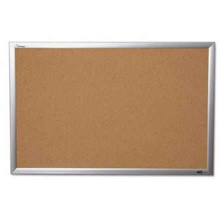 UPC: 0071503784384 | NSN4840005 24 x 36 in. Anodized Aluminum Frame Quartet Cork Board