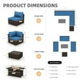 thumbnail image 6 of HOMREST 7-Piece PE Rattan Outdoor Patio Dining Set with Adjustable Bracket and Coffee Table, Blue, 6 of 10
