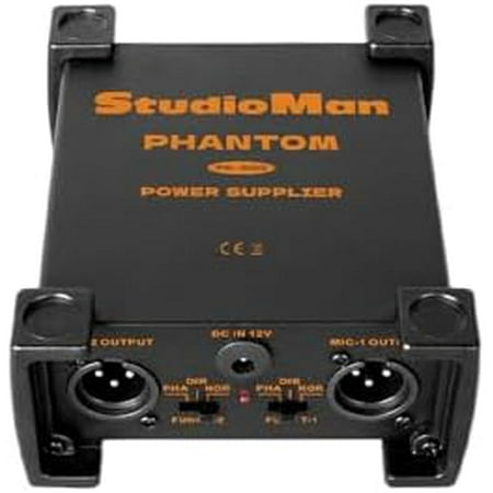 PS200 Professional 2-Channel Phantom Power Supply, Black, Dual XLR Input/Output, 12V/24V/48V Switchable Power