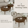 thumbnail image 6 of COSIEST 2-Piece Modern MDF Wood Nesting Coffee Table with Handcrafted Wood Ring Motif for Living Room, 6 of 9
