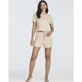 thumbnail image 6 of Real Essentials 2 Pack:Women's Soft Ribbed Knit Crop Top & Short Matching Lounge Set - 4 Piece Summer Sweatsuit, 6 of 6