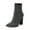 BLACK-RHINESTONE, variant on Women's Elegant Crystal-Embellished Sock Boots with Chunky Heel