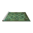 thumbnail image 2 of Ahgly Company Machine Washable Indoor Round Oriental Turquoise Blue Traditional Area Rugs, 7' Round, 2 of 4