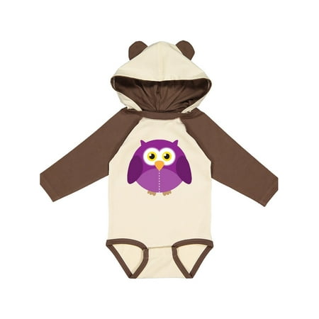 

Inktastic Purple Owl Bird Gift Baby Boy or Baby Girl Long Sleeve Bodysuit