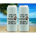 thumbnail image 6 of Dog Themed Gifts For Women I Work Hard So My Frenchie Can Have A Better Life Heart Paw Print 2-Pack Ultra Slim Can Thermocoolers, 6 of 8