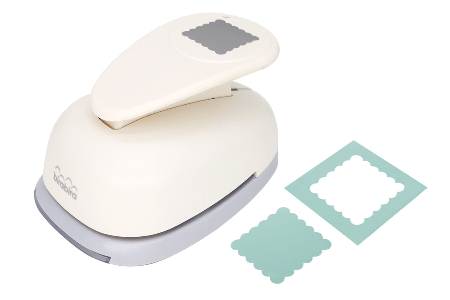 Bira Craft 2 1/4" x 2 1/4" Scalloped Square Lever Action Craft Punch