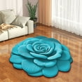 thumbnail image 3 of Feltree 3D Floral Crystal Velvet Non-Slip Floor Mat - Soft Area Rug for Living Room Sofa & Bedroom Decor, 60x60cm Floral Design, 3 of 7