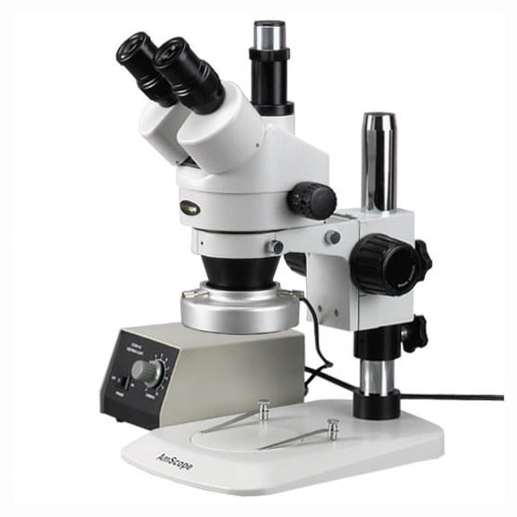 AmScope 7X-90X Trinocular Stereo Microscope with Aluminum 80-LED Ring Light New