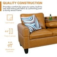 thumbnail image 5 of Aukfa 96" Leather Sectional Sofa with Storage Ottoman for Living Room, 2 Cup Holders, Right Facing Chaise, Ginger, 5 of 10