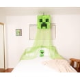 thumbnail image 3 of Cortinas con dosel de cama Minecraft Green Creeper para dormitorio infantil, 3 of 8