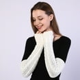 thumbnail image 2 of Yoyauz Women's Long Fingerless Gloves Arm Warm Knit Thumbhole Stretch, 2 of 6