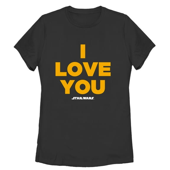 Women's Star Wars Princess Leia I Love You Graphic Tee Black Large