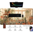 thumbnail image 3 of Cute Plant Lover Desk Mat Cozy Mouse pad Beige, XXL Large Extended Earthy Brown Green Aesthetic Floral Mousepad Gaming Desk Pad, Big Laptop Keyboard and Mouse Mat with Stitched Edges 31.5x15.7 in, 3 of 6